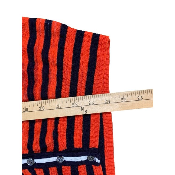 J.Crew Striped 3/4 Sleeve Knit Cardigan Women's L Tomato Red Navy Blue White - Picture 9 of 13